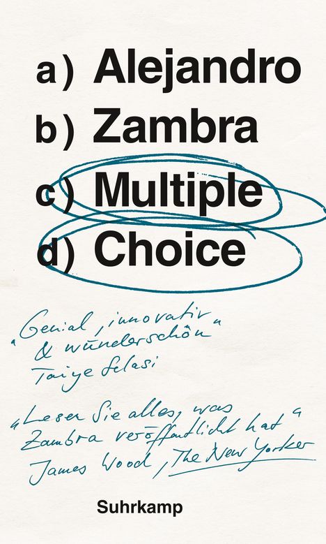 Alejandro Zambra: Multiple Choice, Buch