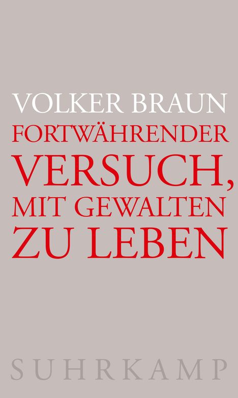 Volker Braun: Fortwährender Versuch, mit Gewalten zu leben, Buch