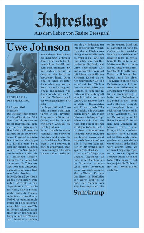 Uwe Johnson: Jahrestage. Bd.1, Buch