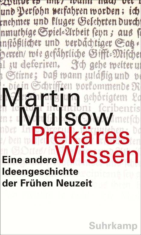 Martin Mulsow: Prekäres Wissen, Buch