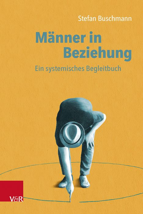 Titel: "Männer in Beziehung". Ein systemisches Begleitbuch von Stefan Buschmann. Illustration: Person zeichnet Kreise.