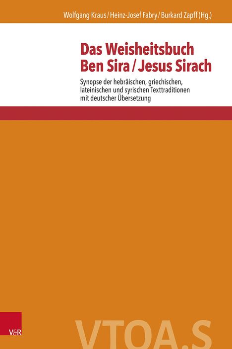 Das Weisheitsbuch Ben Sira / Jesus Sirach, Buch