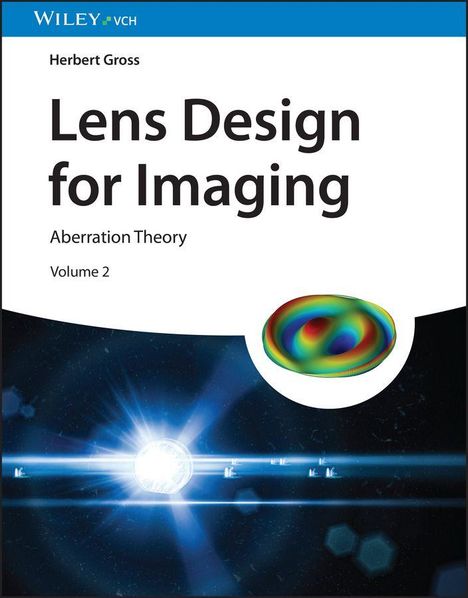 "Herbert Gross, Lens Design for Imaging, Aberration Theory, Volume 2." Grafik eines optischen Effekts und bunter Form.