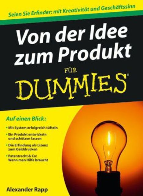 Alexander Rapp: Von der Idee zum Produkt für Dummies, Buch