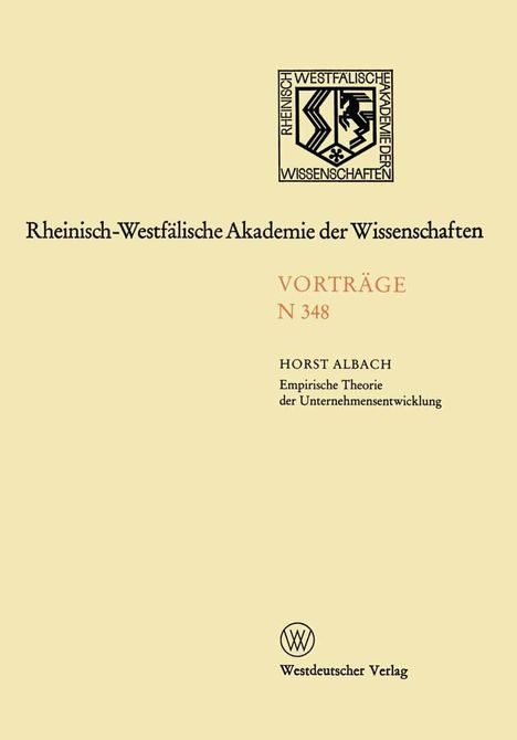Horst Albach: Empirische Theorie der Unternehmensentwicklung, Buch