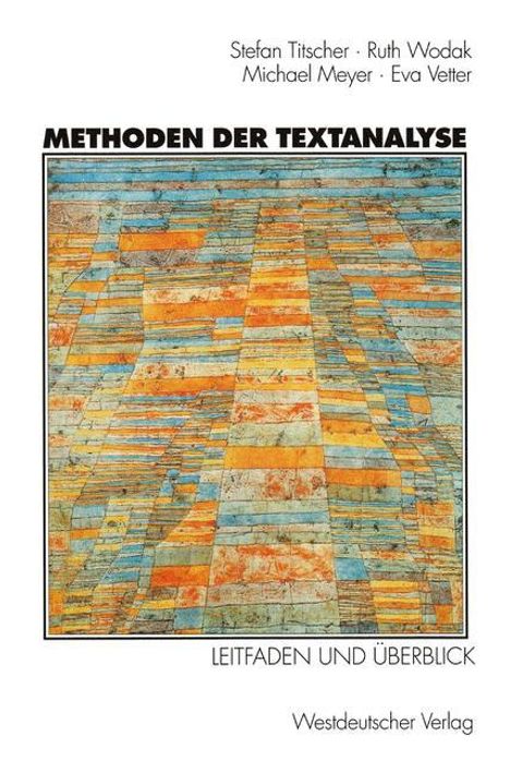 Stefan Titscher: Methoden der Textanalyse, Buch