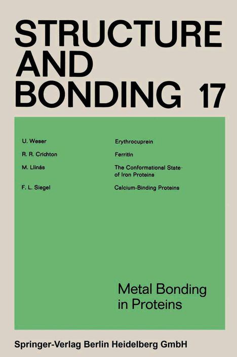 "STRUCTURE AND BONDING 17" steht groß oben. Autoren und Themen sind: U. Weser, Erythrocuprein; R. R. Crichton, Ferritin.