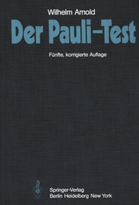 W. Arnold: Der Pauli-Test, Buch