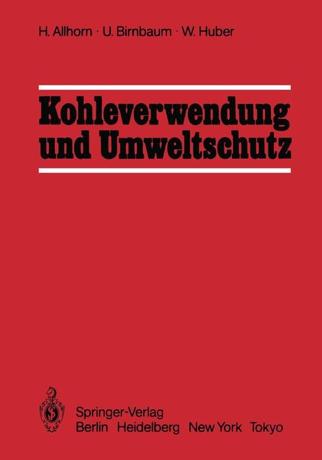 Harald Allhorn: Kohleverwendung und Umweltschutz, Buch