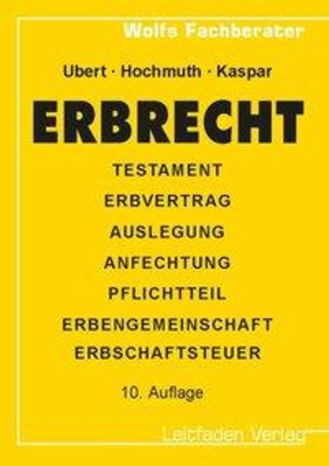 Guido Ubert: Ubert, G: Erbrecht, Buch