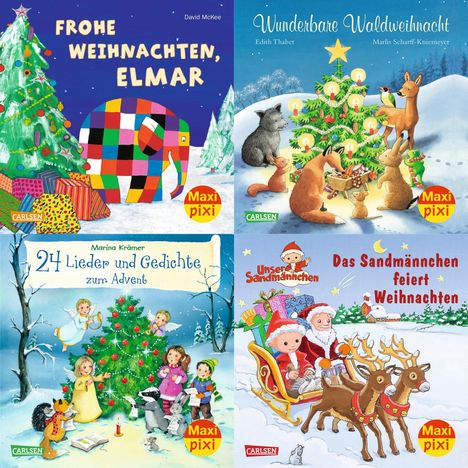 David McKee: Maxi-Pixi-4er-Set 73: Leise rieselt der Schnee (4x1 Exemplar), Buch