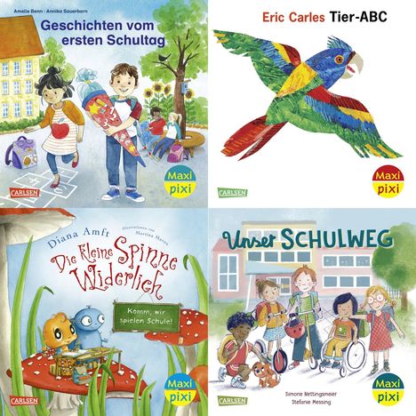 diverse: Maxi-Pixi-4er-Set 109: Komm mit in die Schule! (4x1 Exemplar), Diverse