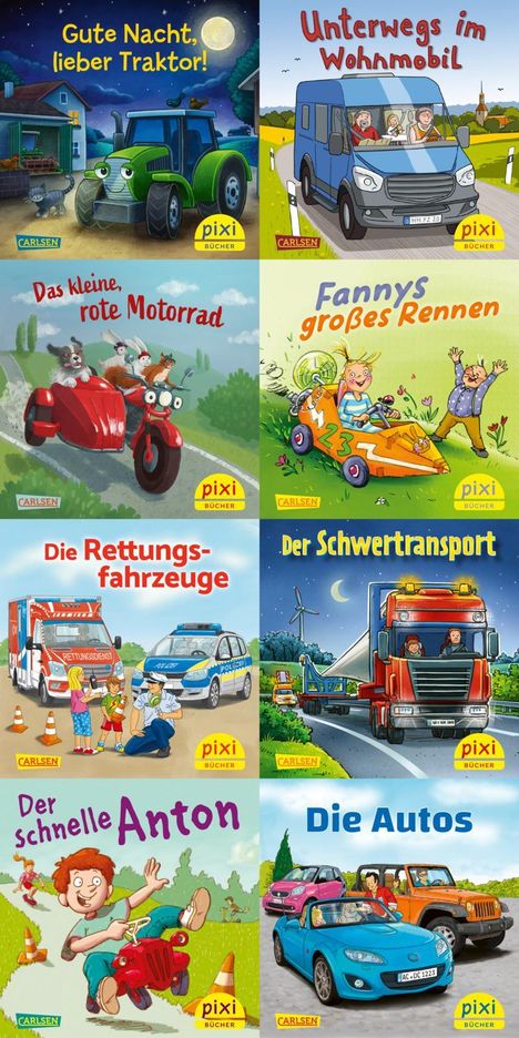 Pixi-8er-Set 298: Pixis Lieblings-Fahrzeuge (8x1 Exemplar), 8 Diverse