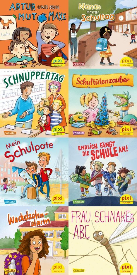 diverse: Pixi-8er-Set 304: In die Schule mit Pixi (8x1 Exemplar), 8 Diverse