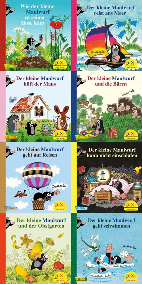 Zdenek Miler: Pixi-Box 256: Der kleine Maulwurf (8x8 Exemplare), Diverse