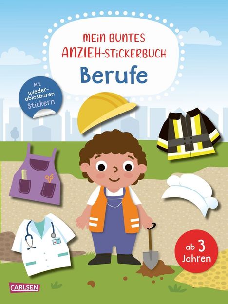 Mein buntes Anzieh-Stickerbuch: Berufe, Buch