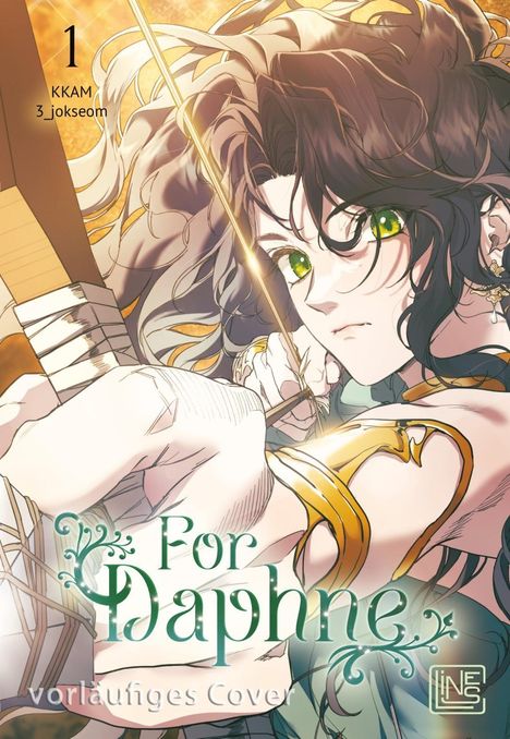 "1, KKAM, 3_jokseom, For Daphne, vorläufiges Cover." Illustration einer Person mit grünen Augen, abwehrende Haltung.