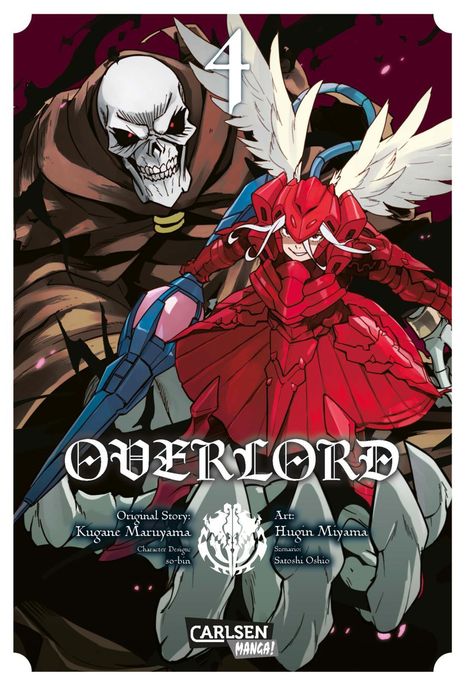Nummer 4. OVERLORD. Original Story: Kugane Maruyama. Art: Hugin Miyama. Carlsen Manga! Ein Skelett neben einer gepanzerten Figur.