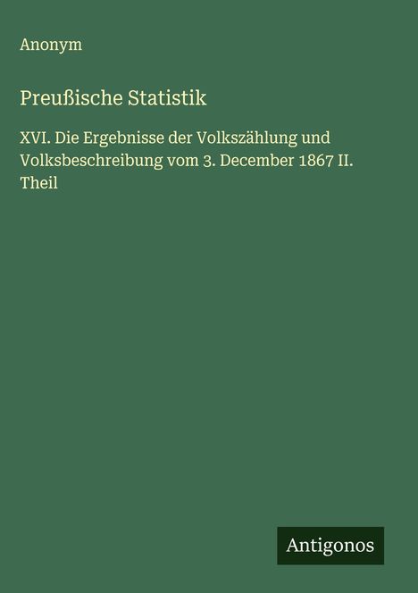 Anonym: Preußische Statistik, Buch