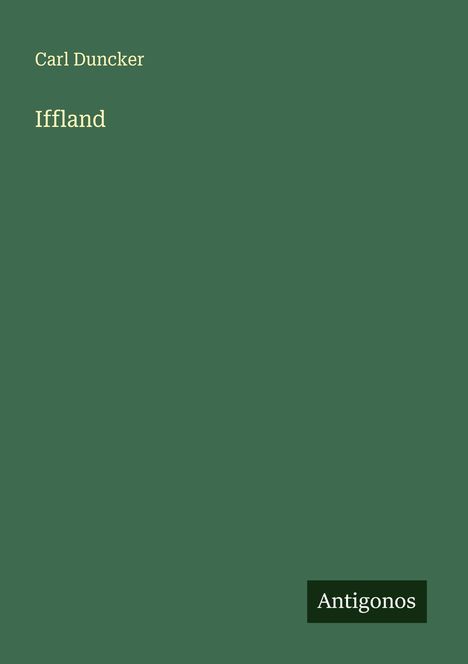 Carl Duncker: Iffland, Buch