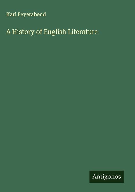 Karl Feyerabend: A History of English Literature, Buch