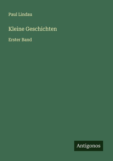 Paul Lindau: Kleine Geschichten, Buch