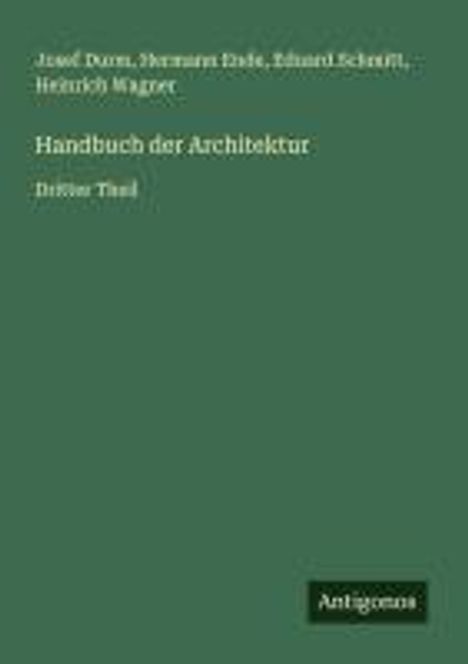 Josef Durm: Handbuch der Architektur, Buch