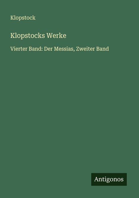 Klopstock: Klopstocks Werke, Buch