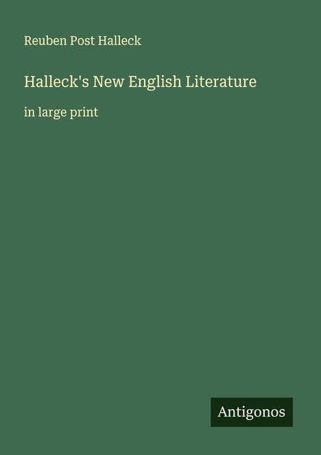 Reuben Post Halleck: Halleck's New English Literature, Buch