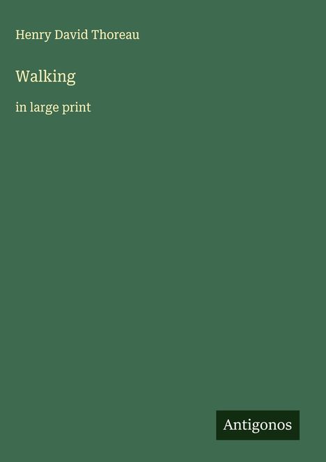 Henry David Thoreau: Walking, Buch