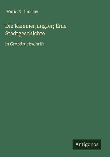 Marie Nathusius: Die Kammerjungfer; Eine Stadtgeschichte, Buch