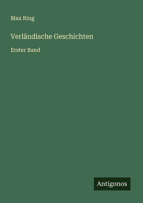 Max Ring: Verländische Geschichten, Buch