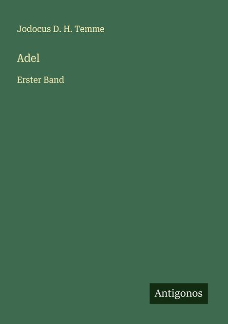 Jodocus D. H. Temme: Adel, Buch