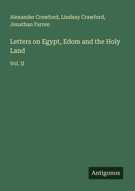 Alexander Crawford: Letters on Egypt, Edom and the Holy Land, Buch