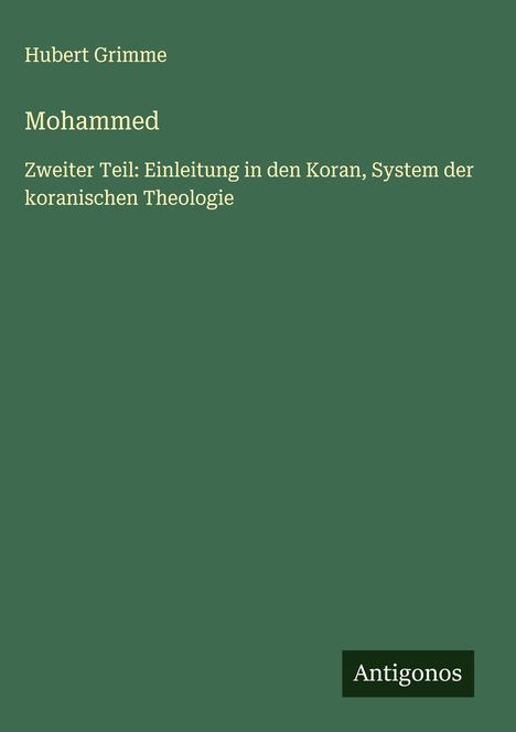 Hubert Grimme: Mohammed, Buch