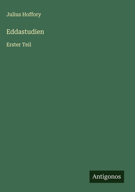 Julius Hoffory: Eddastudien, Buch