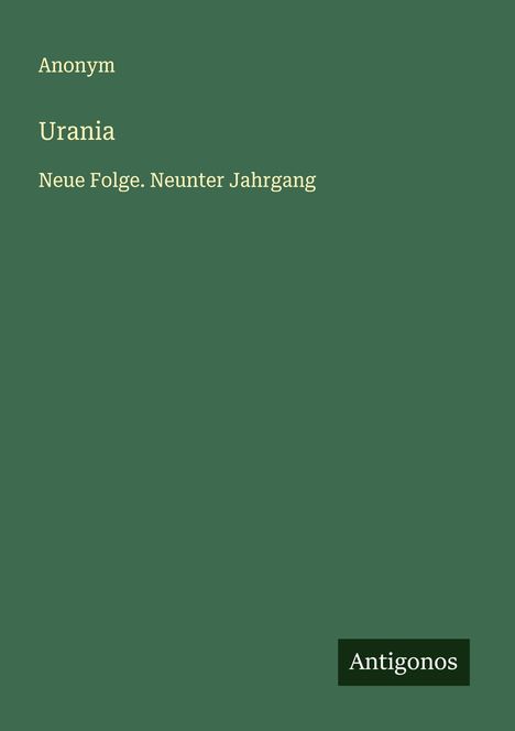 Anonym: Urania, Buch