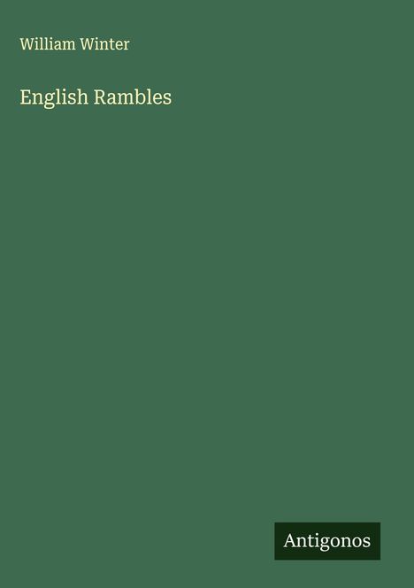 William Winter: English Rambles, Buch