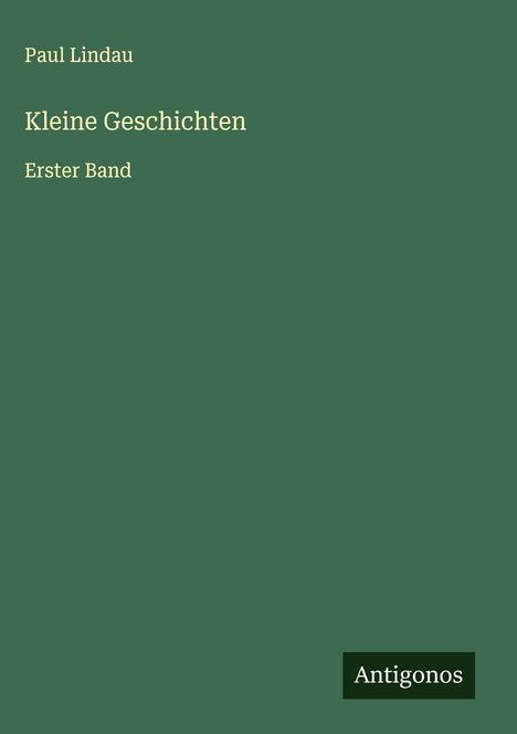 Paul Lindau: Kleine Geschichten, Buch