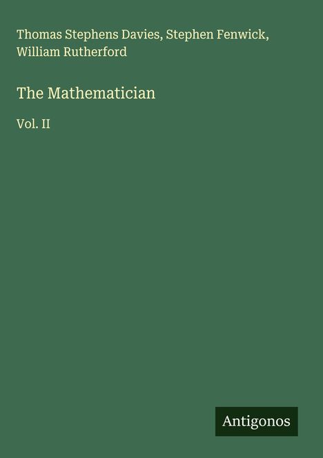 Thomas Stephens Davies: The Mathematician, Buch