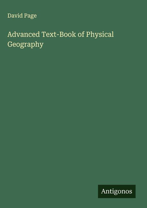 David Page: Advanced Text-Book of Physical Geography, Buch