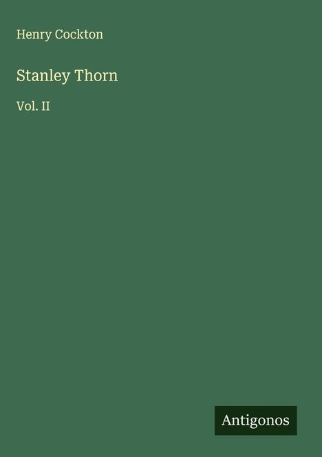 Henry Cockton: Stanley Thorn, Buch