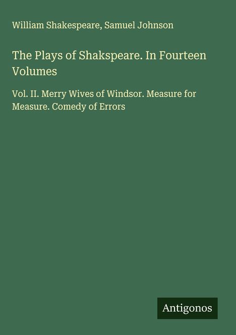 William Shakespeare: The Plays of Shakspeare. In Fourteen Volumes, Buch