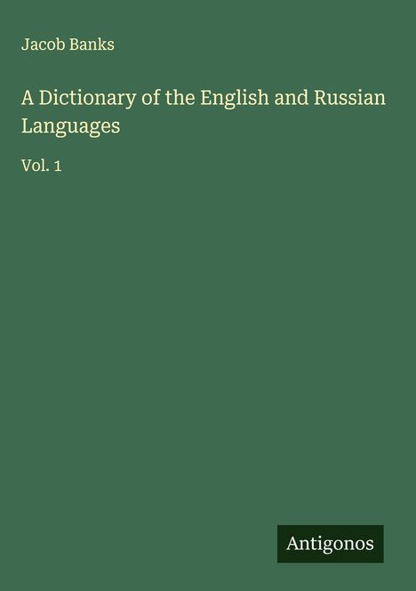 Jacob Banks: A Dictionary of the English and Russian Languages, Buch