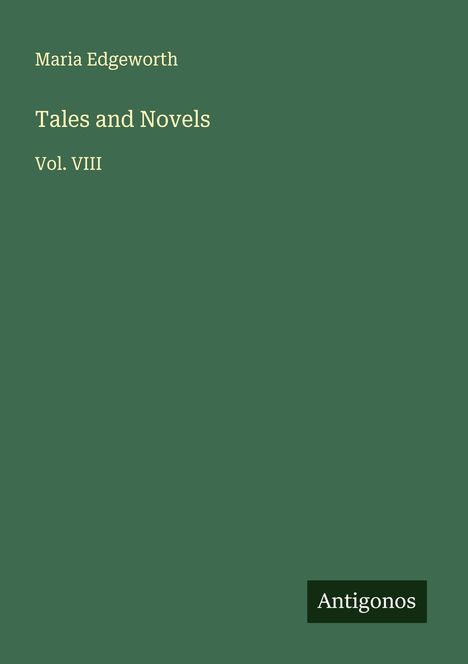 Maria Edgeworth: Tales and Novels, Buch