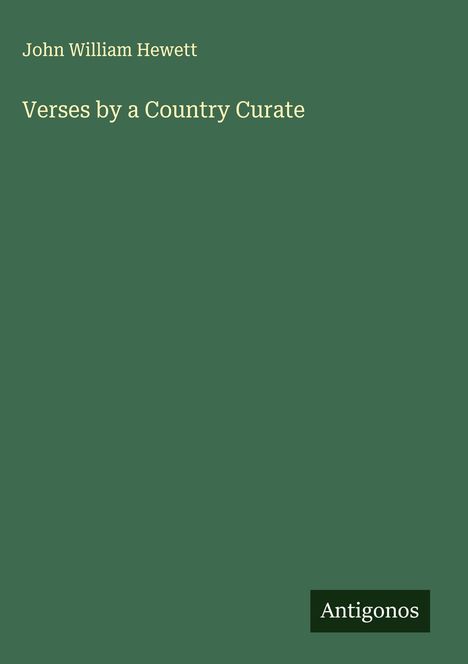 John William Hewett: Verses by a Country Curate, Buch