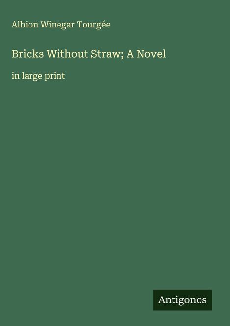 Albion Winegar Tourgée: Bricks Without Straw; A Novel, Buch