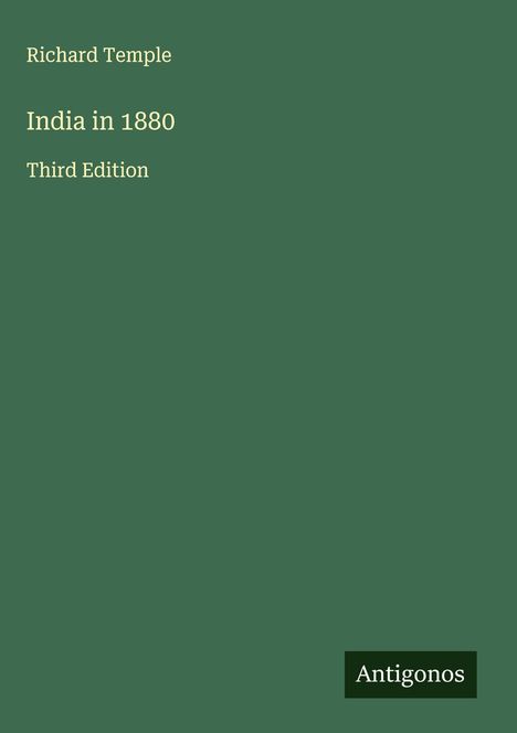 Richard Temple: India in 1880, Buch