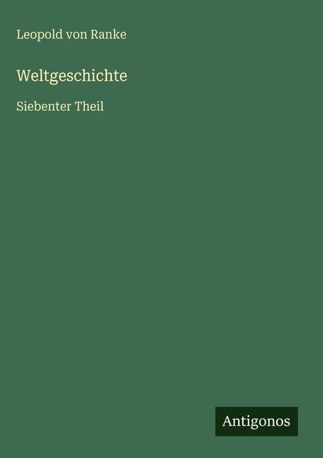 Leopold von Ranke: Weltgeschichte, Buch