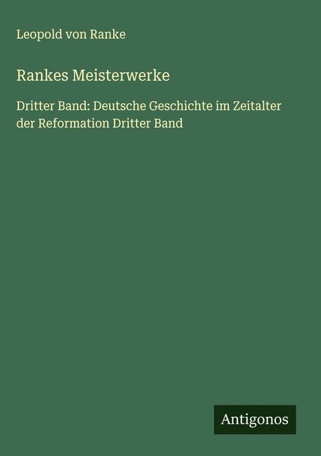Leopold von Ranke: Rankes Meisterwerke, Buch